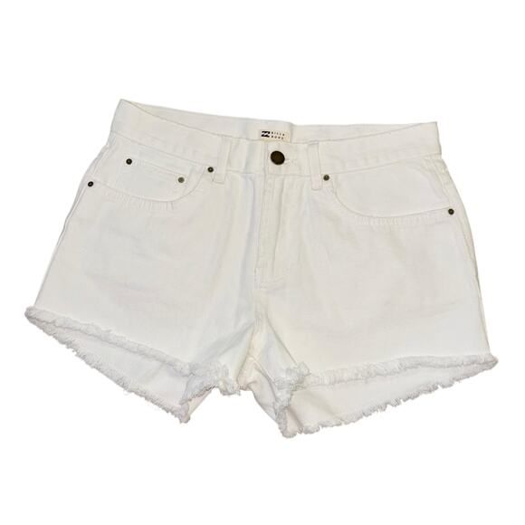 Billabong Pants - Billabong White Frayed Denim Cutoff Shorts Women’s 27 Cowgirl Surf Preppy Summer